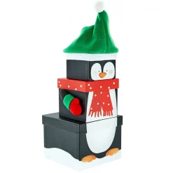 Plush Penguin Gift Boxes - Set Of 3
