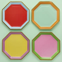 Premium Brights Paper Plates - Pack of 8