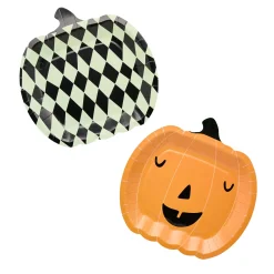 Pumpkin Shaped Paper Plates - Pack of 8