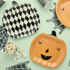 Pumpkin Shaped Paper Plates - Pack of 8
