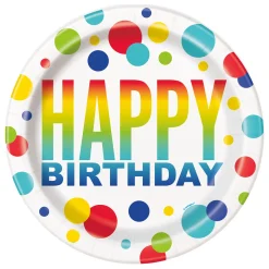 Rainbow Spots Birthday Tableware & Decorations - 16 Guests