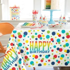 Rainbow Spots Birthday Tableware & Decorations - 16 Guests