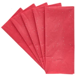 Red Glitter Tissue Paper - 6 Sheets