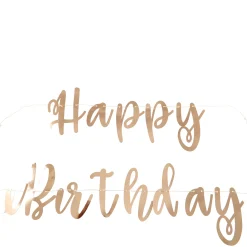 Rose Gold Happy Birthday Banner
