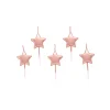 Rose Gold Metallic Star Cake Candles - Pack of 5