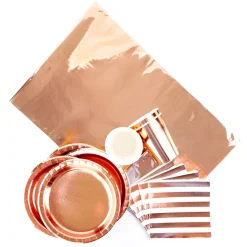 Rose Gold Party Tableware Bundle - 16 Guests