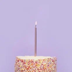 Rose Gold Skinny Cake Candles - Pack of 12