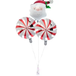 Santa & Candy Cane Balloon Bouquet - DELIVERED INFLATED!