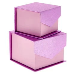Shimmering Pink Jewellery Boxes - Set of 2