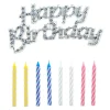 Silver Happy Birthday Cake Topper & 12 Candles