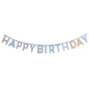Silver Happy Birthday Letter Banner