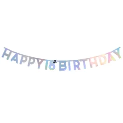 Silver Happy 18th Birthday Letter Banner