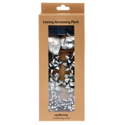 Silver Luxury Christmas Wrap Accessories Pack