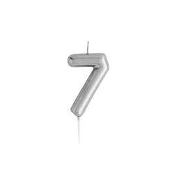 Silver Number Cake Candle (0-9)