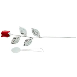 Silver Plated Metal Rose In Black Presentation Box