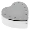 Stainless Steel Diamante Heart-Shaped Jewellery Box