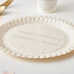 Star Confetti Personalised Party Plate