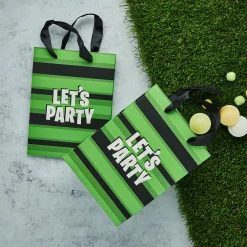 Striped Let's Party Party Bags - Pack of 5