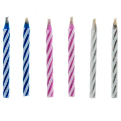 Striped Relighting Birthday Candles - Pack of 10
