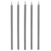 Tall Metallic Silver Cake Candles & Holders - Pack of 10