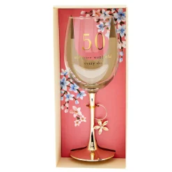 50th Birthday Wine Glass
