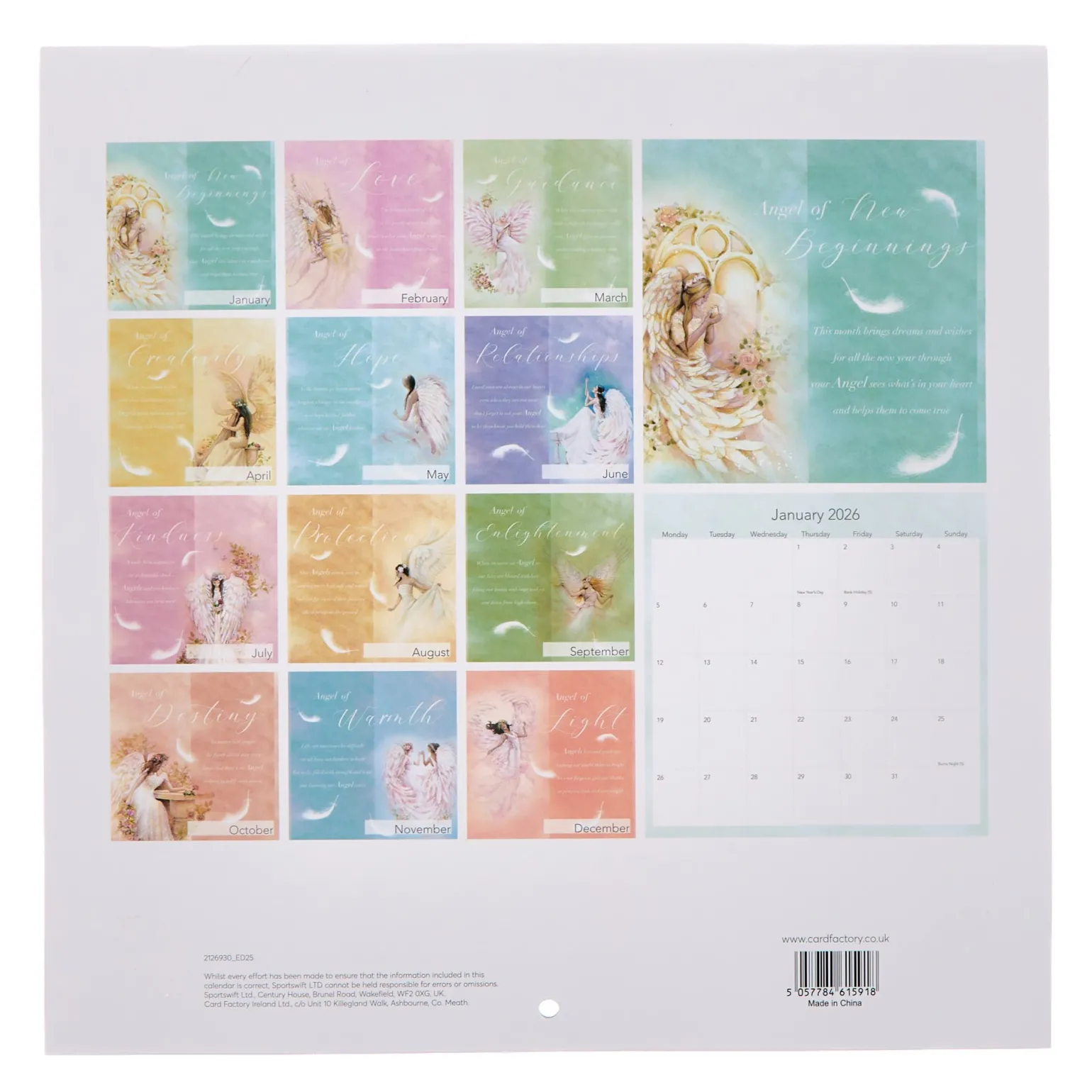 The Angels 2026 Square Wall Calendar