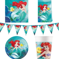 The Little Mermaid Party Tableware & Decorations Bundle - 16 Guests