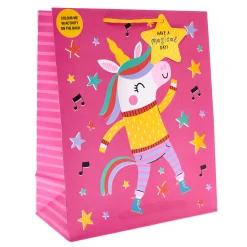 Unicorn Large Portrait Gift Bag With Colour-In Activity