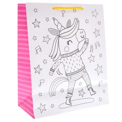 Unicorn Large Portrait Gift Bag With Colour-In Activity
