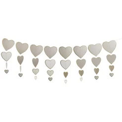 White & Gold Hearts Card Garland