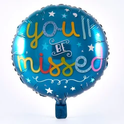 You'll Be Missed Blue Foil Helium Balloon